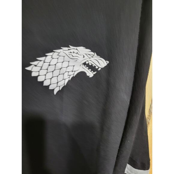 Game Of Thrones Winterfell Cropped Shirt Long Sleeve Womens Medium Double Sided - Picture 3 of 8